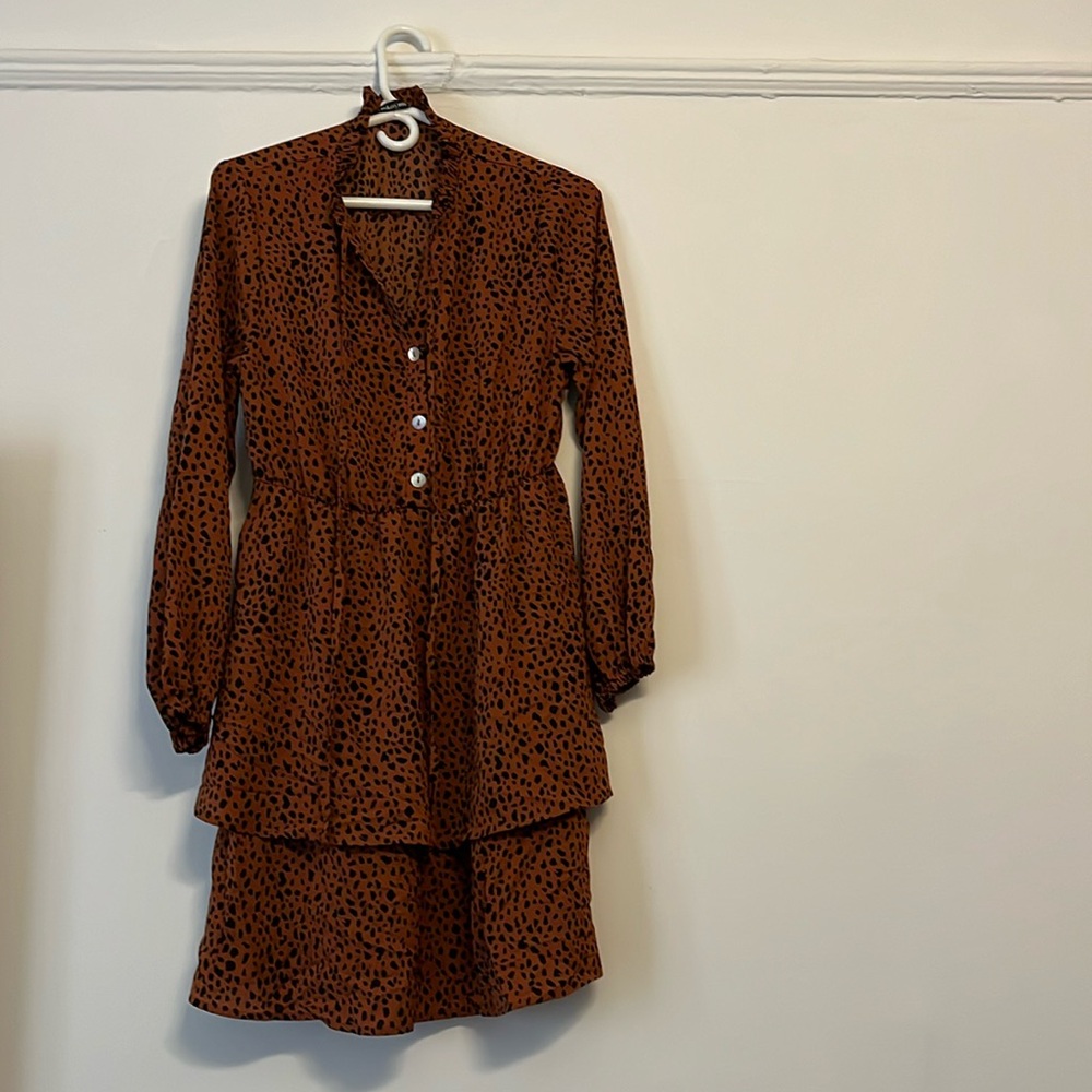 Mid length cheetah print dress